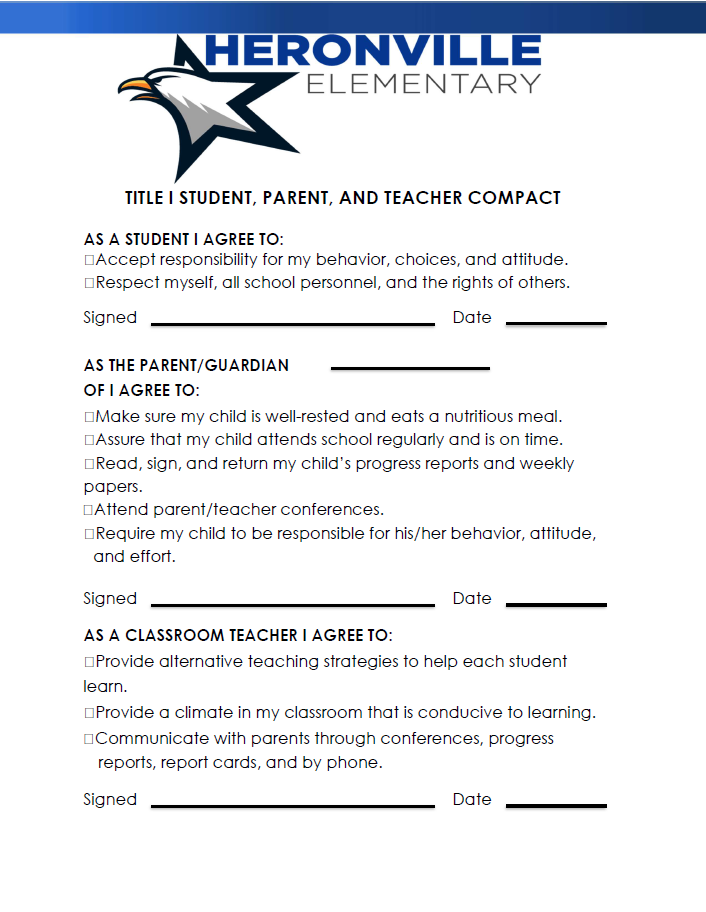 Student, Parent, Teacher Compact Page 1